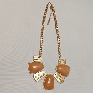 Gold and Tan Statement Necklace